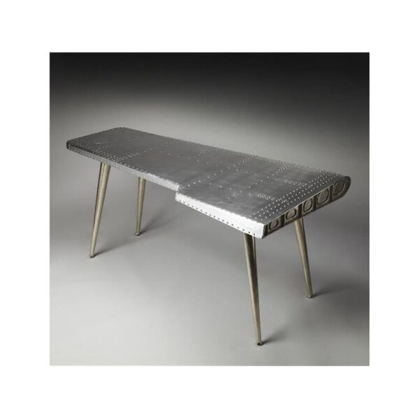 Butler Specialty Company Writing Desk, 29 in H, Medium Density Fiberboard, Wood Solids, Steel, Aluminum, Polished 2552025 - main